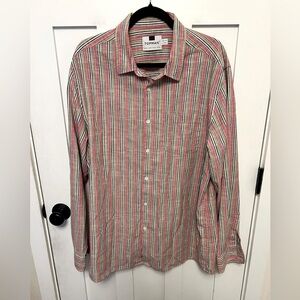 Topman Striped Long Sleeve Casual Button Down Shirt Size XXL Cotton